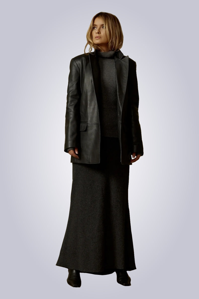 Gitta Banko Mode Leder Blazer Siena schwarz Gitta Banko the label Rock London Gitta Banko neue Kollektion Gitta Banko Kleidung Gitta Banko online shop Gitta Banko online kaufen