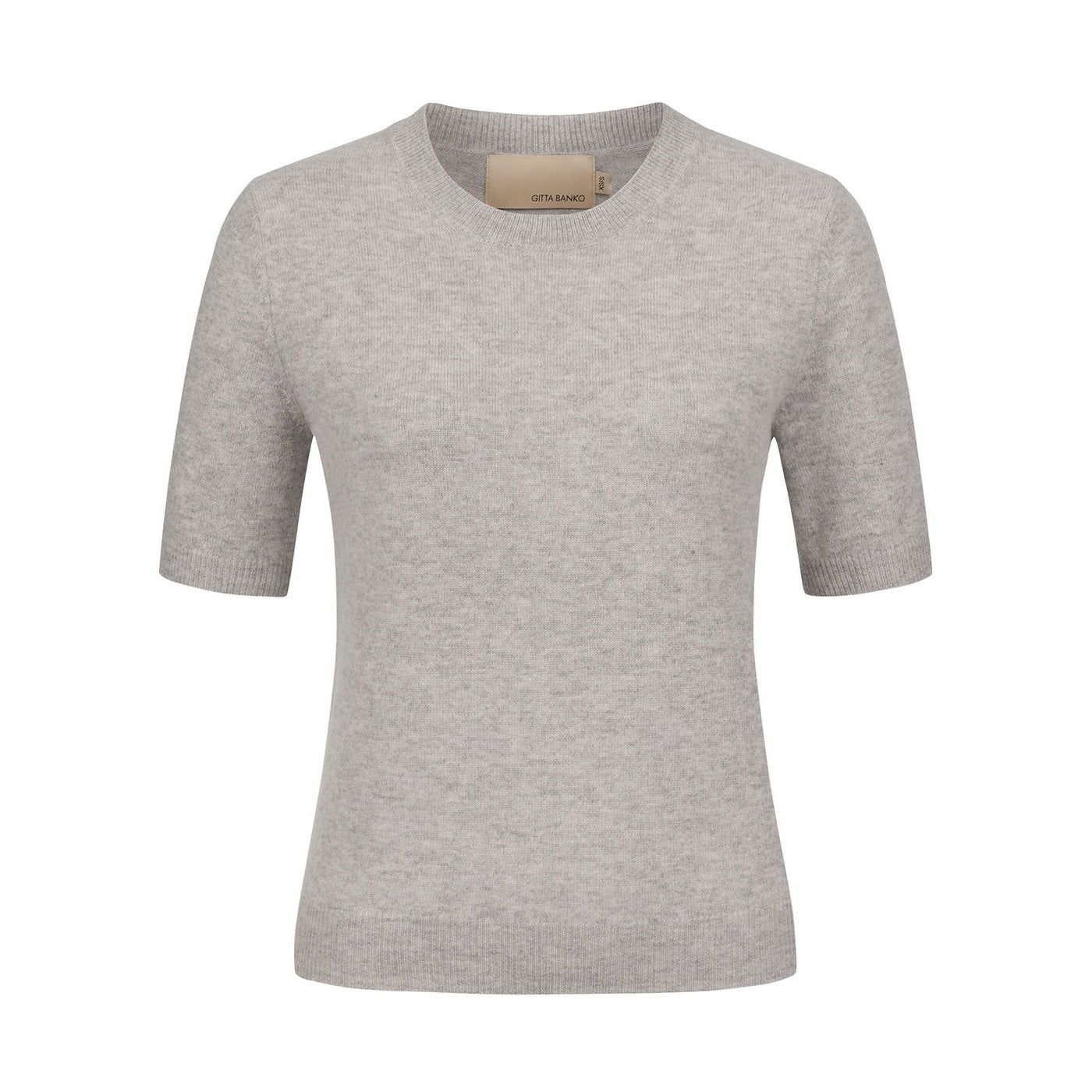 Gitta Banko Mode Shirt Thea in grau. Strickshirt in edler Merino Kaschmir Qualität von Gitta Banko the label online kaufen. T-Shirt mit schmalem Schnitt und tollem Tragekomfort aus der neuen Gitta Banko Kollektion.