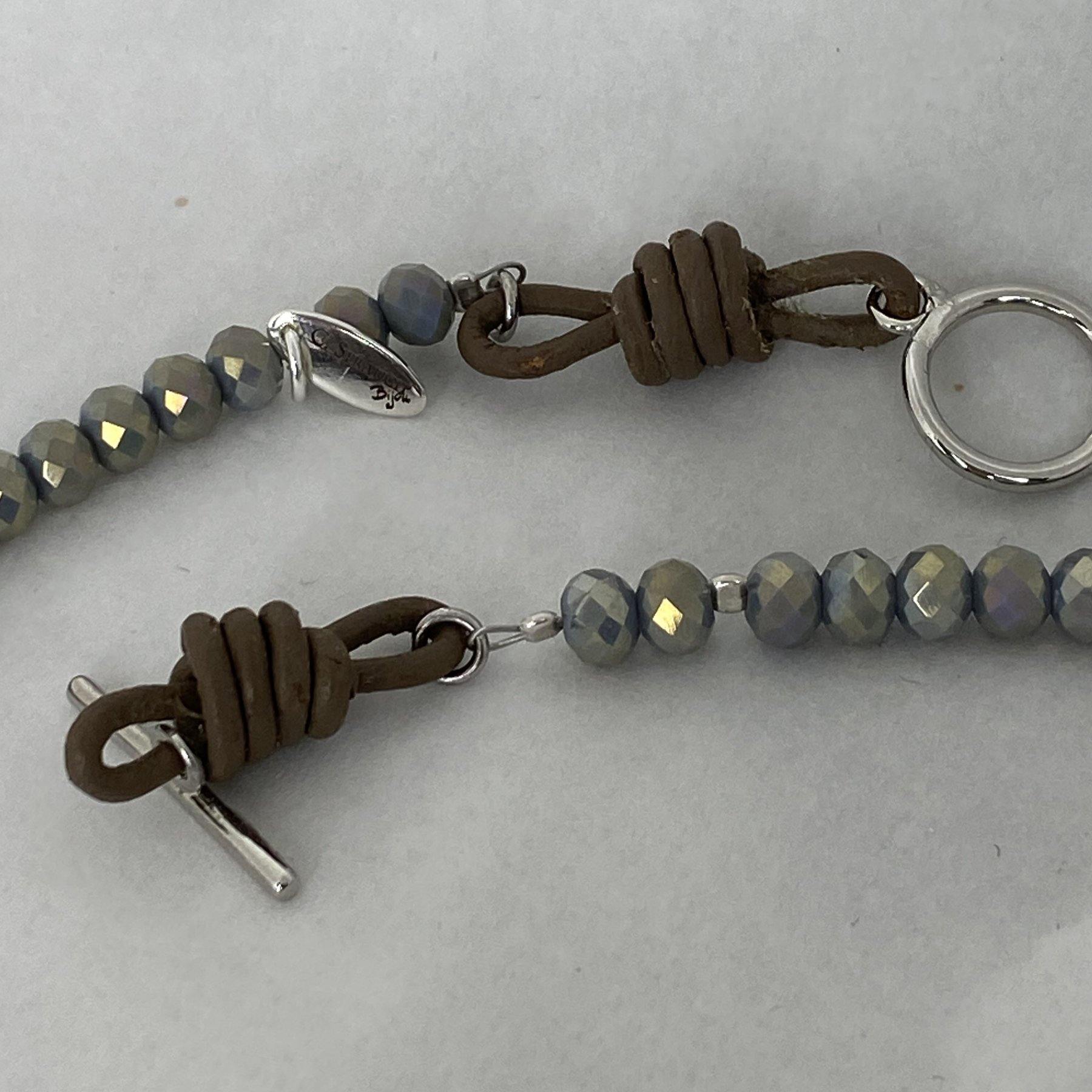 Halskette aus mehrsträngigen Glasperlen grey - C. Strauch Mode 