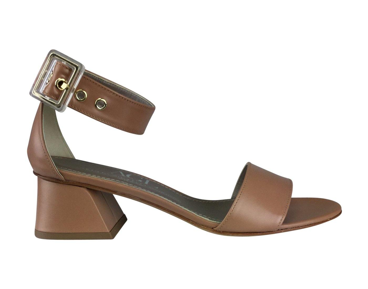Schuhe AGL sale Sommer Sandale in camel mit Blockabsatz günstig kaufen