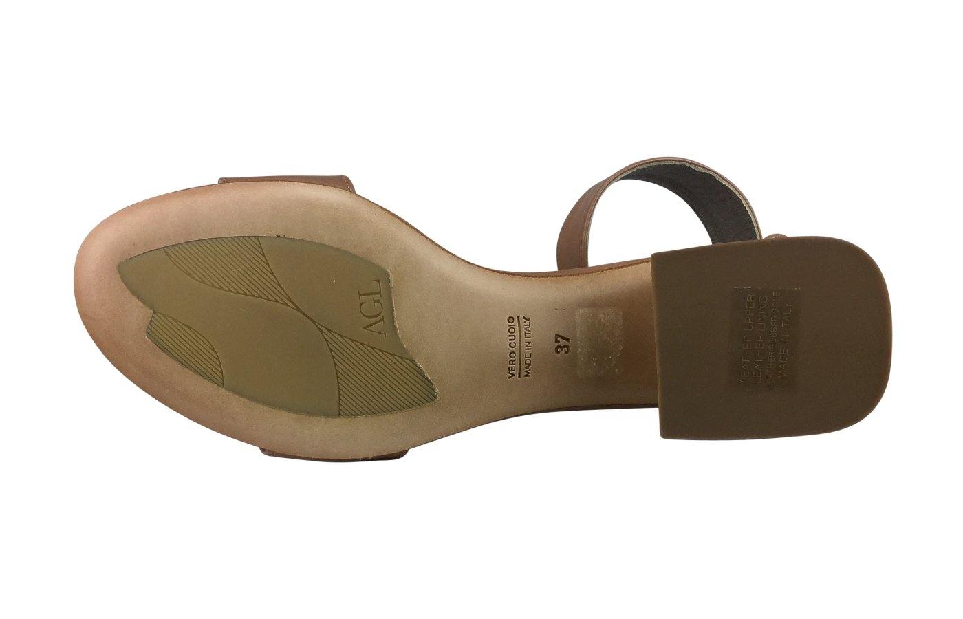Schuhe AGL sale Sommer Sandale in camel mit Blockabsatz günstig kaufen