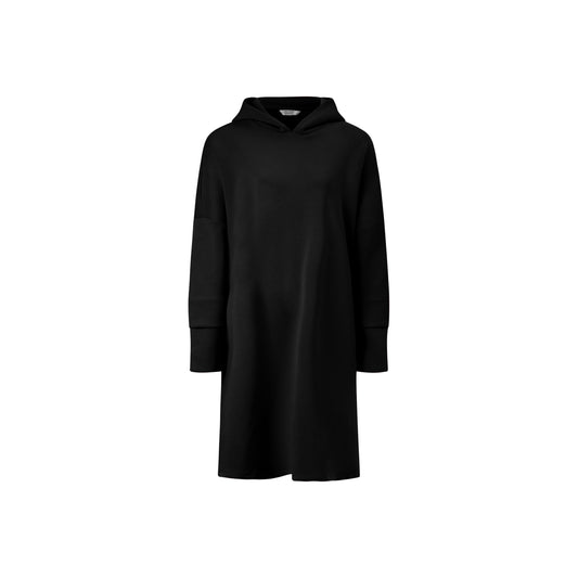 Sold out Hoodie Kleid in schwarz. Modisches street wear Kleid mit Kapuze von Sold out online kaufen. Schlupfkleid in weicher Modal Techno Qualität aus der neuen Sold out Kollektion.